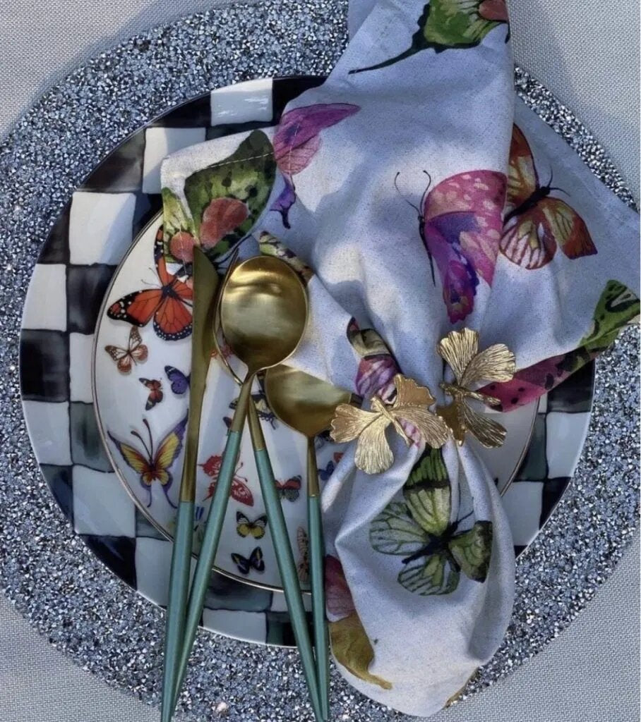 Butterfly Printed 24-pc Dinnerware Set, service for 12 people
