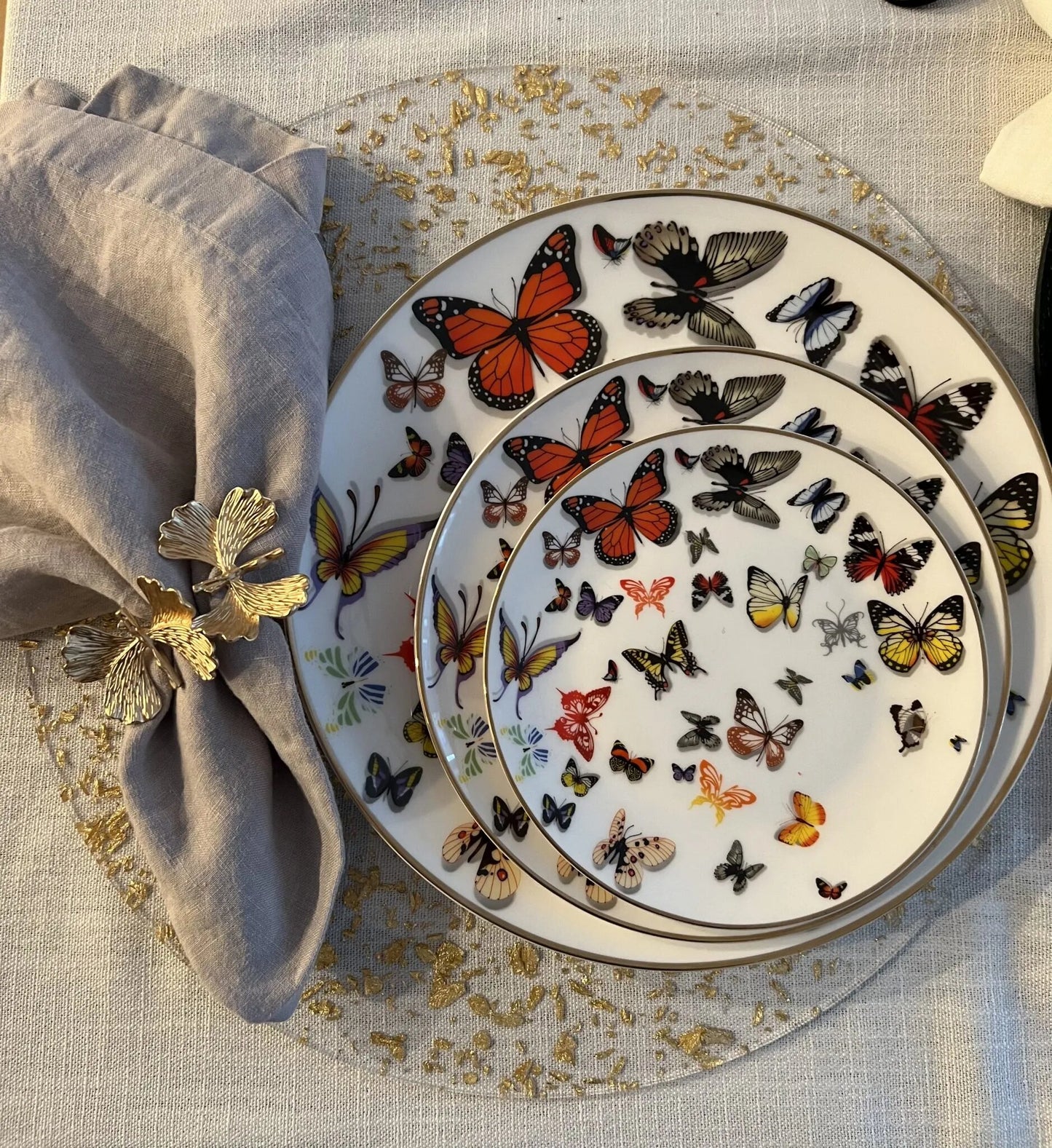 Butterfly Printed 24-pc Dinnerware Set, service for 12 people