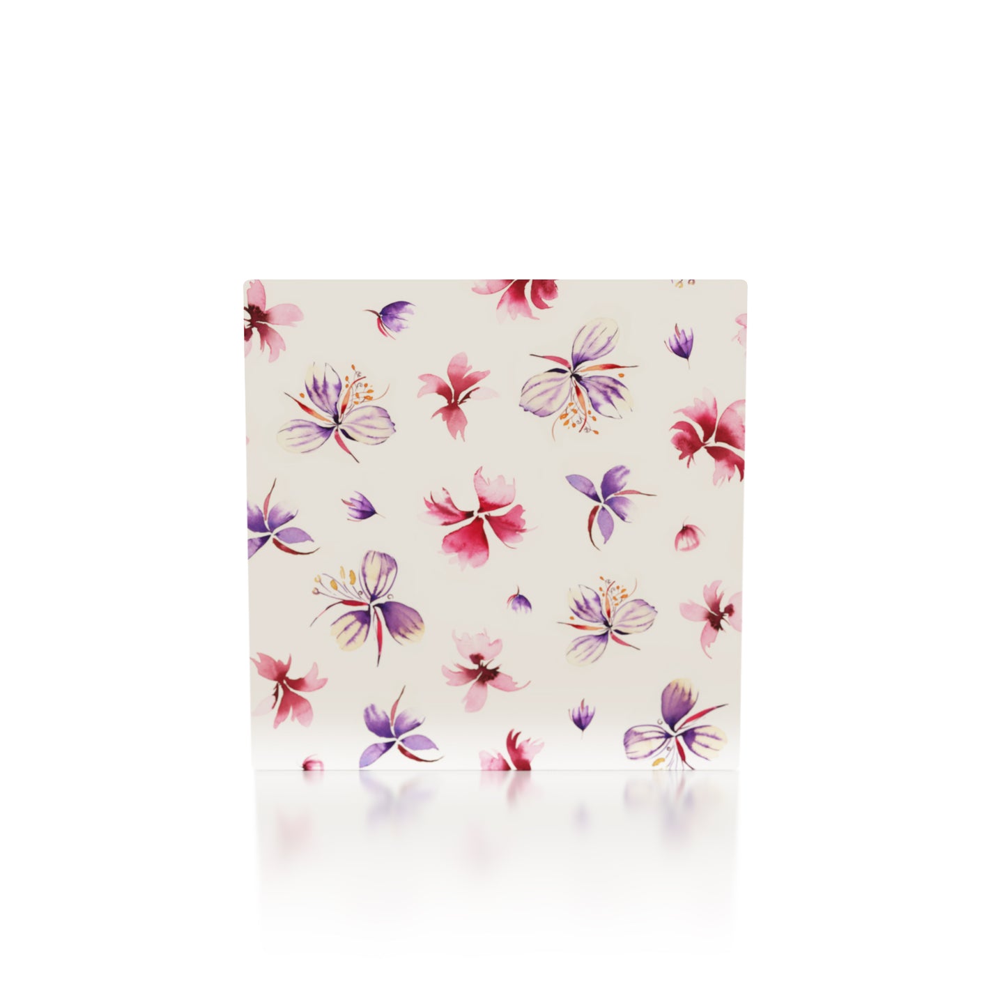 Pink Purple Flowers 12.5''12.5'' Disposable Paper Placemats, Set of 24