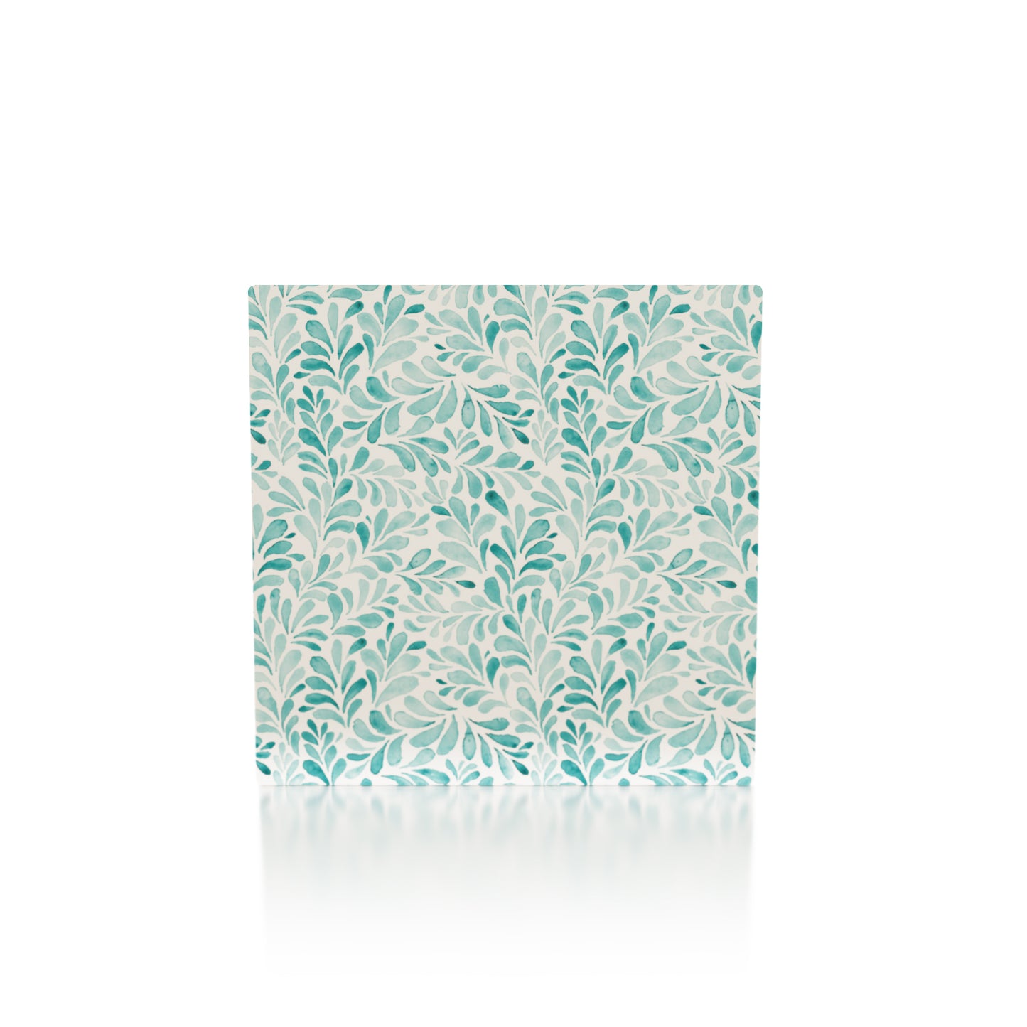 Turquoise Leaves 12.5''12.5'' Disposable Paper Placemats, Set of 24