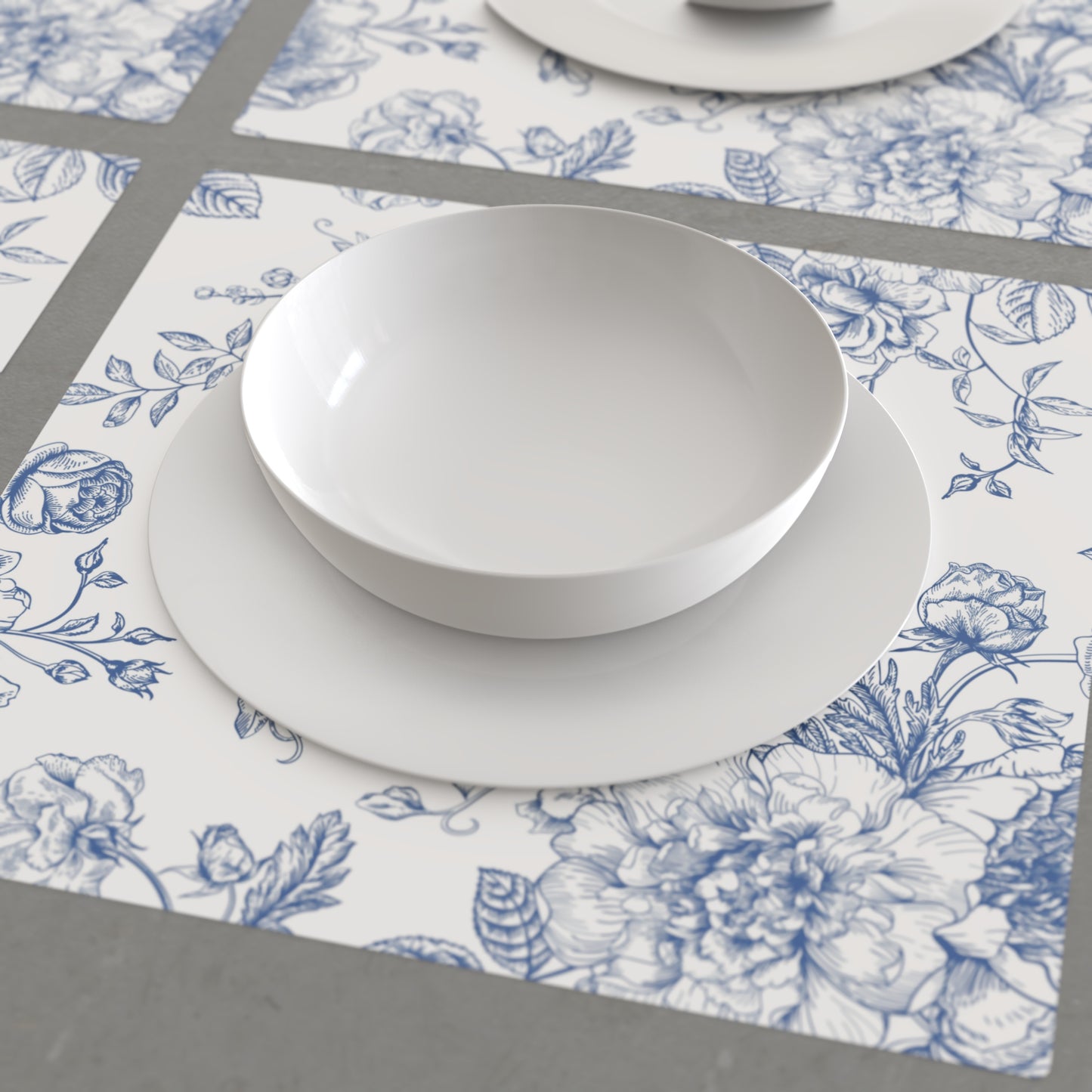 Blue Flowers 12.5''12.5'' Disposable Paper Placemats, Set of 24