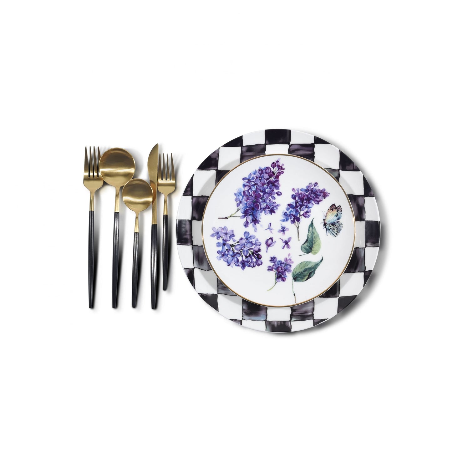 Modern Black-Gold Silverware, 20 pc set, service for 4 people