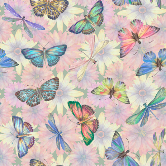 Butterfly Garden 12.5''12.5'' Disposable Paper Placemats, Set of 24