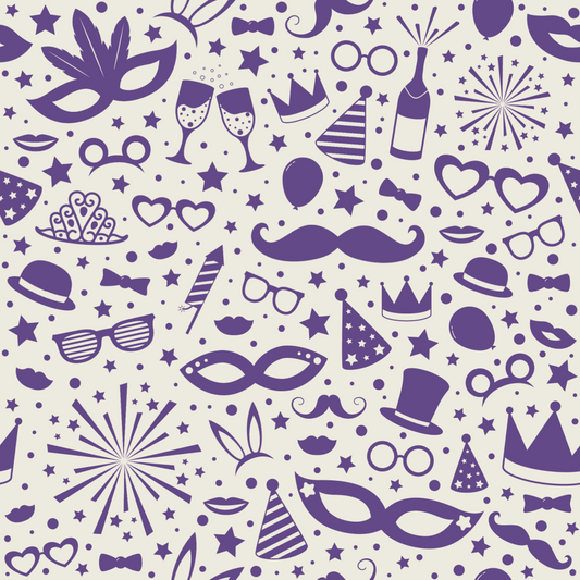 Purim Party Purple 12.5''12.5'' Disposable Paper Placemats, Set of 24