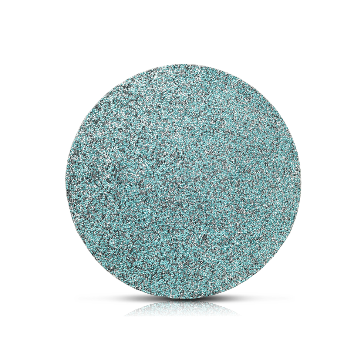 Aqua Blue / Silver Crystal Sparkly 14'' Round Placemats/ Chargers, Set of 2