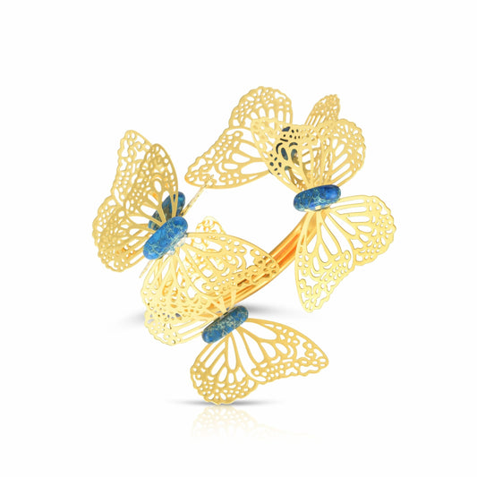 Butterfly Party in Gold Napkin Rings, set of 4