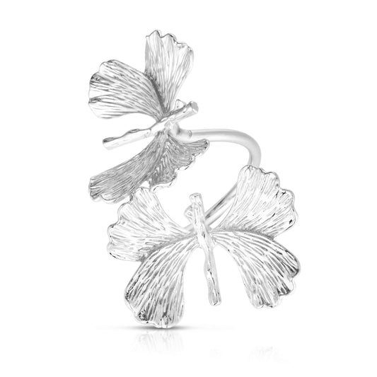 Double Butterfly Silver Napkin Rings, set of 4
